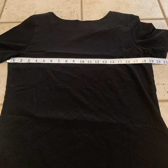 Vintage St Michael (M&S) Black Polyester Short Sleeve Top Blouse - Size 8 - Picture 6 of 7